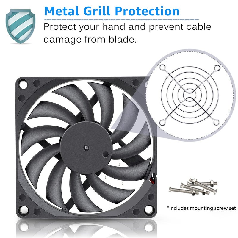 GDSTIME Radiator 80mm x 80mm x 10mm 12V Brushless DC Cooling Fan - Image 4